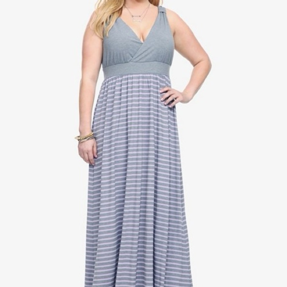 Striped Gray Maxi Dress